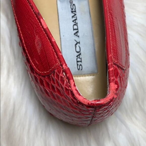 Stacy Adams Red Snakeskin Tassel Loafers Sz 7 - Picture 4 of 9